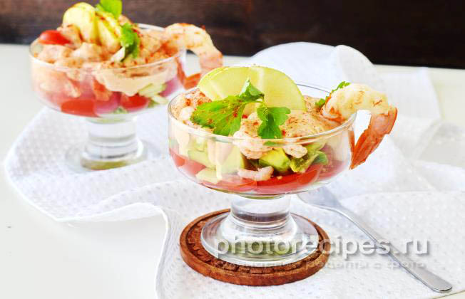 Салат с креветками и авокадо фото рецепт 
