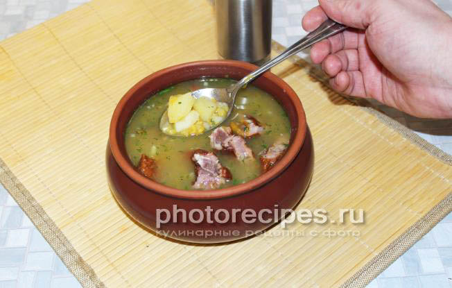 гороховый суп с копченостями рецепт с фото